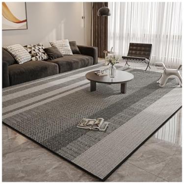 Imagem de SPXMQSS Tapete para quarto, sala de estar com suporte antiderrapante, lavável e resistente à sujeira para quarto, quarto, cozinha, escritório, escritório - preto e cinza E 240 x 360 cm