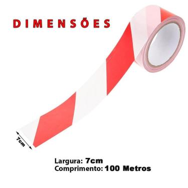 Imagem de Fita Sinalizaçao 100 Metros Zebrada Segurança Demarcaçao Area Restrita Proteçao Isolamento