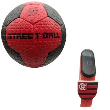 Imagem de Kit Flamengo Bola Futebol Sintética Relógio Infantil touch 7