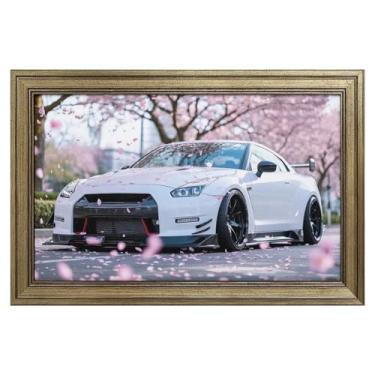Imagem de HouLaiZhe JDM Tapetes de mesa para carro JDM R35 flores de cerejeira caindo para jogos tapetes de mouse pads grandes para teclado de mesa tapete de computador 24 x 16 polegadas (60 x 40 cm)