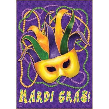 Imagem de Briarwood Lane Mardi Gras Máscara de Bandeira de Jardim Feriado 31,75 cm x 45,72 cm