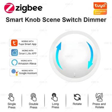 Imagem de Interruptor Rotativo Inteligente ZigBee Sem Fio Controlador Dimmer Par