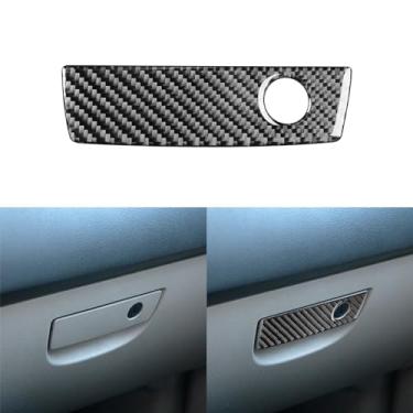 Imagem de Generic Adesivo de acessórios interiores de fibra de carbono macio premium real compatível com Chrysler 300 300C 2005 2006 2007 Car co 2006 Pilot Side porta-luvas caixa de armazenamento alça