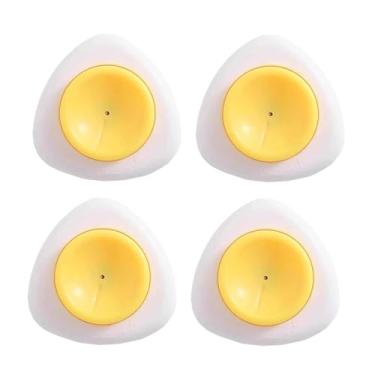 Imagem de 4 peças perfurador de ovos, póquer de ovos, descascador de ovos com base magnética e trava de segurança, furador de ovos para ovos cozidos com agulha de perfuração de aço inoxidável para ovos crus