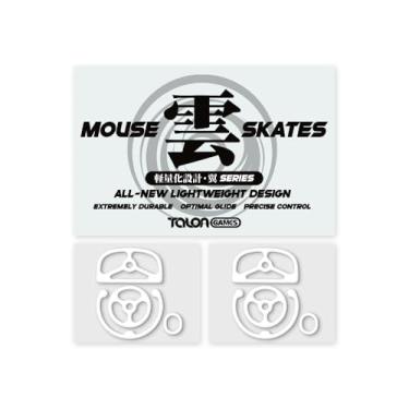 Imagem de TALONGAMES Patins de mouse para Logitech G PRO X Superleve, ultra leve, alta durabilidade, desempenho duradouro, baixo ruído, borda curvada, alta velocidade (Séries 「Tsubasa」, branco)