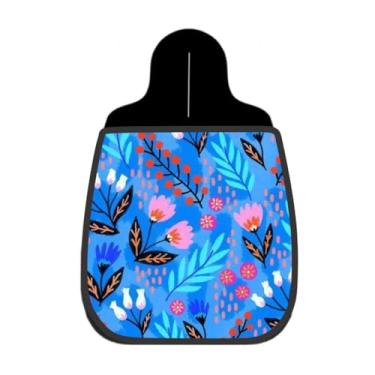 Imagem de Lixeira De Carro Organizador Estampa Floral Azul Vibrante Estilizado