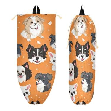 Imagem de xigua Suporte de parede para saco plástico de cachorro fofo com cordão, 1 pacote, organizador de sacolas de supermercado reutilizável para bolsas, meias, roupas íntimas e gravatas