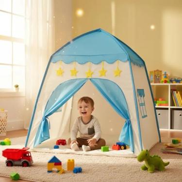 Imagem de Barraca infantil para meninas e Meninos, Toca Tenda Infantil, Lindo e Dobravel Facil de Montar, Criança (Azul)