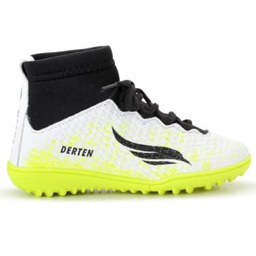 Imagem de Chuteira Infantil Society Botinha Cano Alto Meia Original (Branco/Verde, BR, Criança de 9 a 12 anos, Numérico, 33)