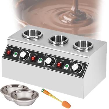Imagem de Aquecedor EléTrico Para Molho De Queijo E Chocolate,Temperatura AjustáVel De 30 A 85°C,MúLtiplas DivisóRias Com Controle De Interruptor Independente,Para Ketchup,Chocolate,Queijo