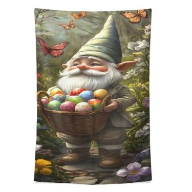 Imagem de STAYTOP Tapeçaria de Páscoa Gnomo e Ovos Fofos Tapeçarias de Parede para Decorações de Casa Decoração de Dormitório Sala de Estar Quarto Tapete de Parede (60×51in)