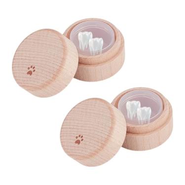 Imagem de UNICRAFTALE Pequena urna de cremação 5,1 x 3,5 cm com estampa de pata urna de cinzas para animais de estimação, suporte de cinzas de madeira com caixa de acrílico, mini recipiente de cinzas de