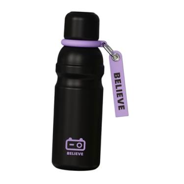 Imagem de Generic Garrafa Térmica de aço Inoxidável com Grande Capacidade de 600ml, Ideal para Esportes ao Ar Livre, Carro, Academia e Viagens, Preto