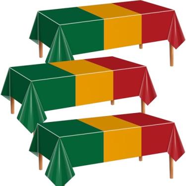 Imagem de Oudain 3 peças de toalha de mesa do mês da história negra 137 cm x 274 cm material de festa festival de fevereiro afro-americano capa de mesa descartável retangular à prova d'água decoração de mesa