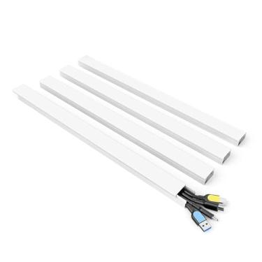 Imagem de Generic Capas de Cabos de Parede, Kit de Canaleta de Cabo Pintável para 2-3 Cabos Ethernet ou 3-4 Fios de Cobre, Sem Instalação de Parafuso Com Fita Dupla Face, PVC Retardador de