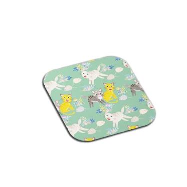 Imagem de Porta Copos Personalizado Gato Bonito Com Padrão Sem Emenda De Rato - Tamanho 10.5x10.5 cm