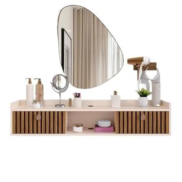 Imagem de Penteadeira Suspensa Camarim Maquiagem(Off/Ripado 0,90cm)