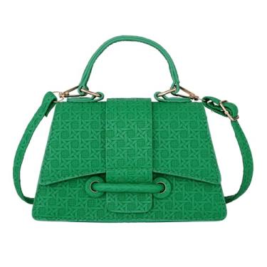 Imagem de Ayliss Micro Mini bolsa tiracolo feminina bolsa clutch fofa mini bolsa moderna alça superior bolsa de ombro de couro PU, Verde nº 2-1, Small