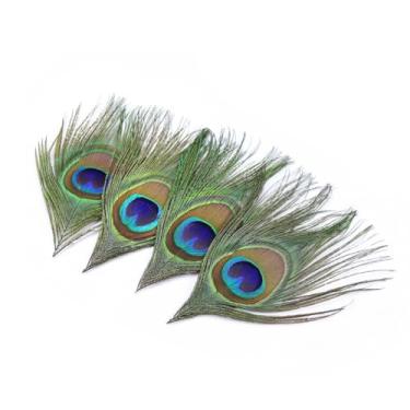 Imagem de LWINGFLYER 20Pcs Penas De Pavão Naturais Olhos Grandes Verdes Penas De Pavão Aparadas Para Artesanato Artesanato Artesanato Máscara De Carnaval Máscara De Baile Acessórios De Cabelo De Natal Decoração