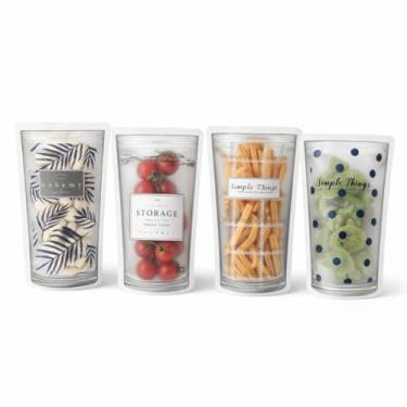 Imagem de Kit 4 Porta-Alimentos de Silicone – Reutilizável, Compacto e Ideal para Snacks, Condimentos e Pequenas Porções