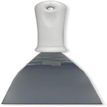 Imagem de Espatula de confeitaria para bolo, metal, bordas retas, delicada, pratica, duravel, azul