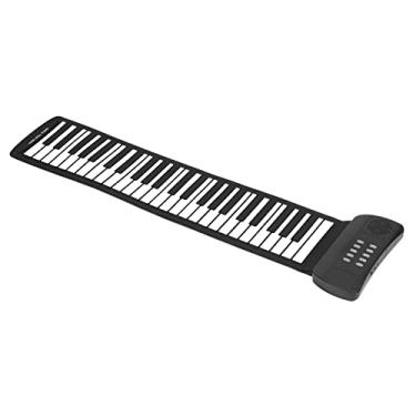 Imagem de Generic Roll Up Piano 49 Teclas 4D Surround Sound Teclado Portátil para Crianças Iniciantes, Material Premium, Multifuncional, Bateria USB Alimentado para Viagens, Ao Ar Livre (PM49)