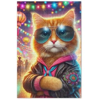 Imagem de Engraçado Gato Gatinho Legal Quebra-cabeça 500 Peças Adultos Brinquedo Jogo Arte Família Puzzles Elefantes Brancos, Presentes 50,5 x 14,9 polegadas
