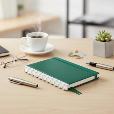 Imagem de Caderno Planner B5, Capa Dura, Verde, Formato Diário, Material Premium, Ideal para Trabalho, Estudo e Organização Pessoal