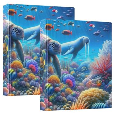 Imagem de Pasta para fichário marinho com anéis redondos, organizador de fichário de 2,5 cm para tamanho carta (21,6 cm x 28 cm), 1 pacote