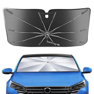 Imagem de Guarda-sol portátil para para-brisa Nissan Altima 2013-2018 com bolsa de transporte, guarda-chuva compacto durável de cristal de gelo 2 em 1 UPF50+ proteção UV com isolamento térmico para janela