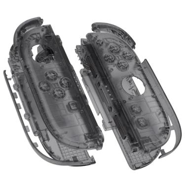 Imagem de eXtremeRate DIY Replacement Shell Buttons for Joycon 2, Custom Full Housing Case + Decorative Strips + Middle Bracket + Buttons for Nintendo Switch 2 Controller - Deluxe Version - Clear Slate Black