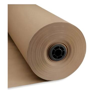 Imagem de Papel de Presente，Meio Rolo de Papel Kraft，Materiais BiodegradáVeis，90 CentíMetros，Ideal para Presentes Festivos, Bouquets, Vitrines de Lojas e DecoraçõEs para Feriados ou Festas.