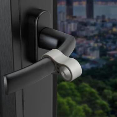 Imagem de Suporte de porta operado por pé de liga de zinco, rolha ajustável, resistente, mãos livres, montagem no chão, cinza, 2 peças