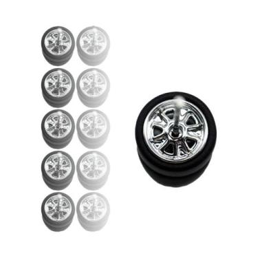 Imagem de Rodas De Modelo De Brinquedo Em Escala 1/64 Com Pneus De Borracha Lisa