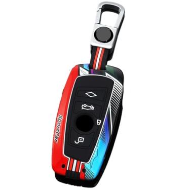 Imagem de Capa de chave de liga Compatível com Bmw F20 F30 G20 f31 F34 F10 G30 F11 X3 F25 X4 I3 M3 M4 1 3 5 Acessórios da série Car-Styling Car Shell Cover Holder(4 Btns Silver Red)