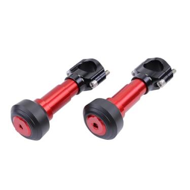 Imagem de Barras de colisão de fixação para motocicleta, proteções antiimpacto de liga de alumínio resistente para tubos de 25 mm-32 mm, conjunto universal de 2 B (modelo: par pequeno/vermelho ajuste diâmetro
