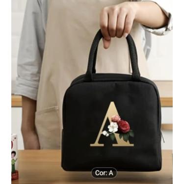 Imagem de Bolsa Térmica Portátil Para Trabalho e Escola Estampa com Letras (22 X 18,5 X 11,5 Cms) (A)