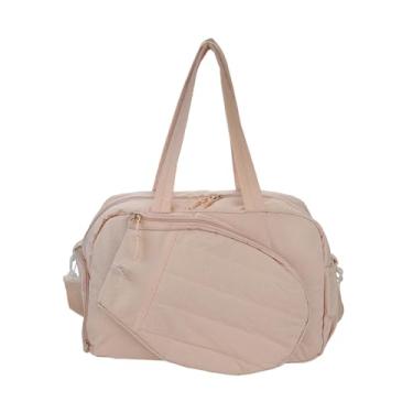 Imagem de RNXRZANK Bolsa de Tênis Portátil E Leve, Espaçosa E à água, com Organizador para Raquetes, Alça Removível E Compartimento para Sapatos. Ideal para a, Rosa
