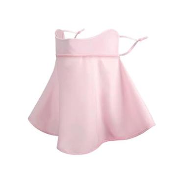 Imagem de Proteção solar FPS 50+, unissex, respirável, resfriante, proteção solar, proteção UV, polaina de pescoço, cachecol para atividades ao ar livre no verão, rosa, Unisex