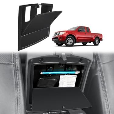 Imagem de Muslogy Organizador oculto para console central compatível com acessórios Nissan Frontier 2005-2021 com um toque, apoio de braço, caixa de armazenamento oculta, compartimento intermediário