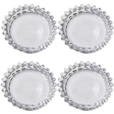Imagem de YIMART Suporte de bandeja de castiçal de acrílico transparente, 9 cm placas de pilar de aromaterapia redondas transparentes para mesa de jantar, casamento, uso doméstico (4 peças de placa de acrílico)