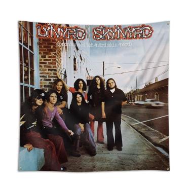 Imagem de Tapeçaria para pendurar na parede Lynyrds Skynyrds Flag Art 90x90cm