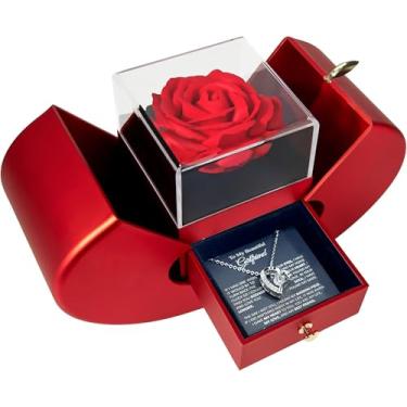 Imagem de PANVOCYON Colar de compromisso para namorada, presente para aniversário, Natal, Dia dos Namorados, Dia das Mães, presentes românticos para namorada