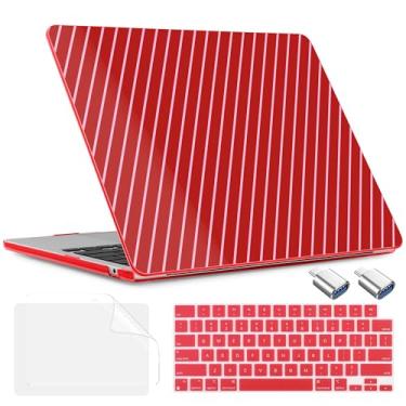 Imagem de TWOLSKOO Capa para MacBook Air de 13 polegadas M4 A3240 M3 A3113 M2 A2681 2025 2024 2022 Capa rígida de plástico, capa de teclado, adaptador tipo C, protetor de tela para MacBook Air de 13,6 polegadas
