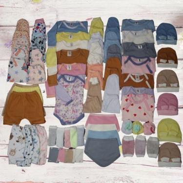Imagem de Kit C/28 Body Bebê Mijão Liso E Estampado Roupa Bebê Atacado - Tanran 