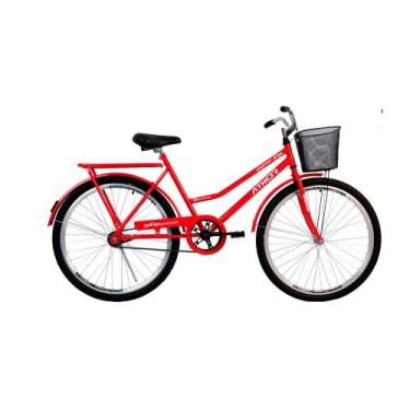 Imagem de Bicicleta Athor Aro 26 Diya V Brake Com Cestão, Vermelho, Branco