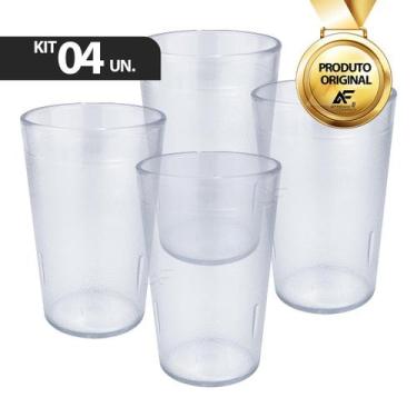Imagem de Kit com 4 Copos Transparente em Policarbonato Inquebrável 250ml - Afer