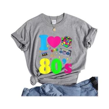 Imagem de Camiseta Feminina Vintage Dos Anos 80, Eu Amo Os Anos 1980, Engraçada,