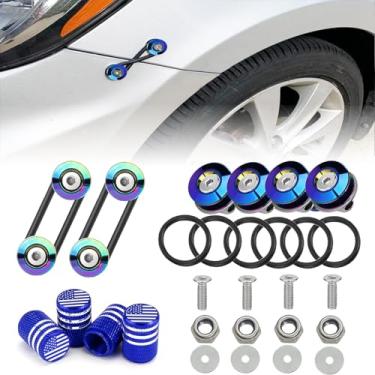 Imagem de Neo Chrome Bumper Liberação Rápida, Liberação Rápida Dianteiro Traseiro Fixadores Kit de Suportes Compatível com Para-choques Universal de Carro