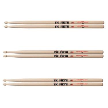 Imagem de Kit 3 Pares Baquetas Vic Firth 5B American Classic Cod1263